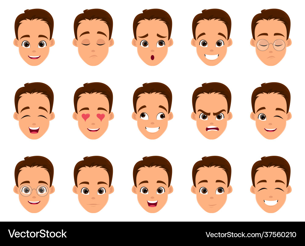 Man face expression design isolated on white Man face expression design isolated on white vector image
