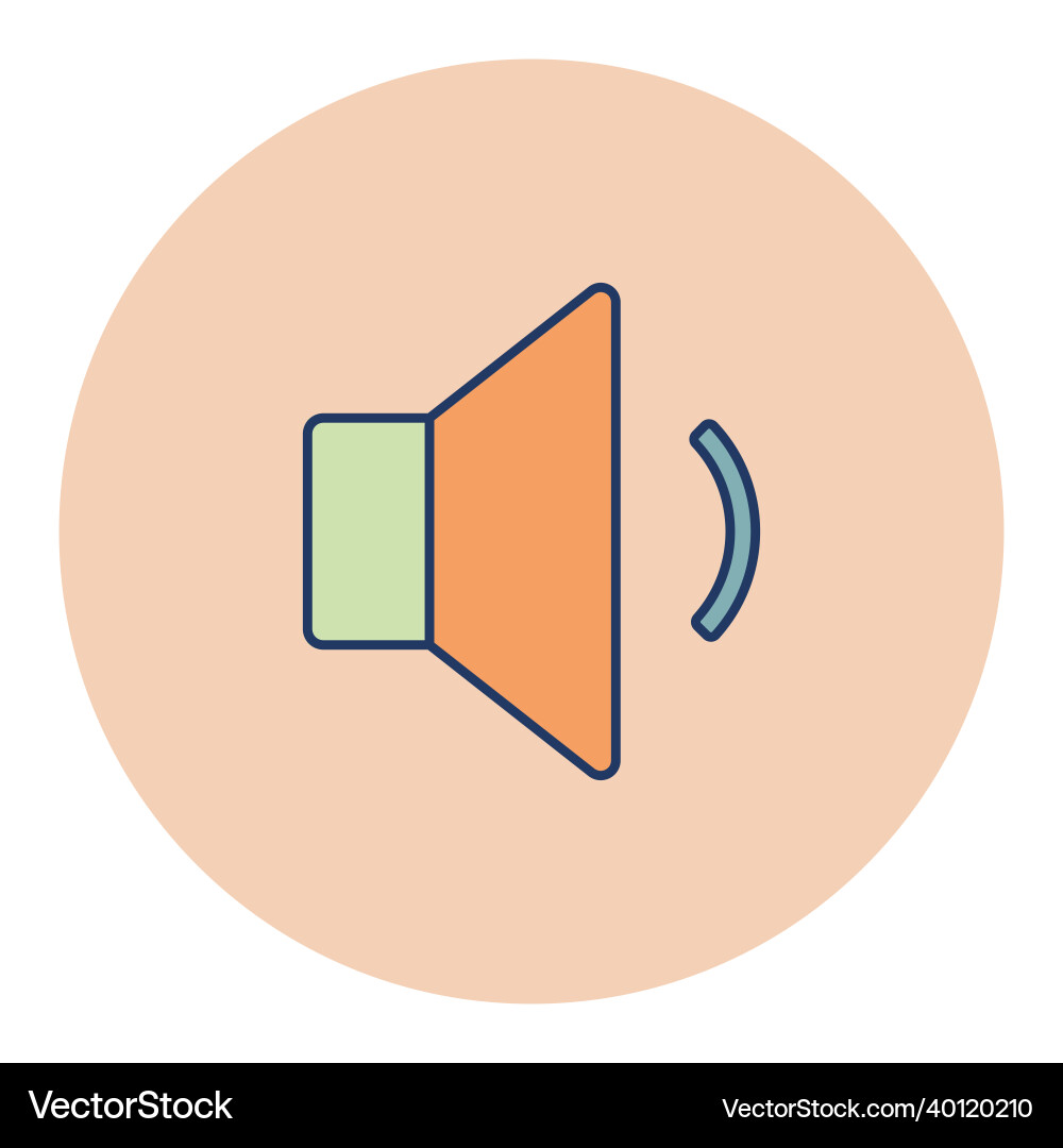 Minimum volume sound music color flat icon graph Vector Image