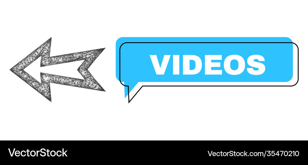 Misplaced videos conversation bubble and net mesh Vector Image