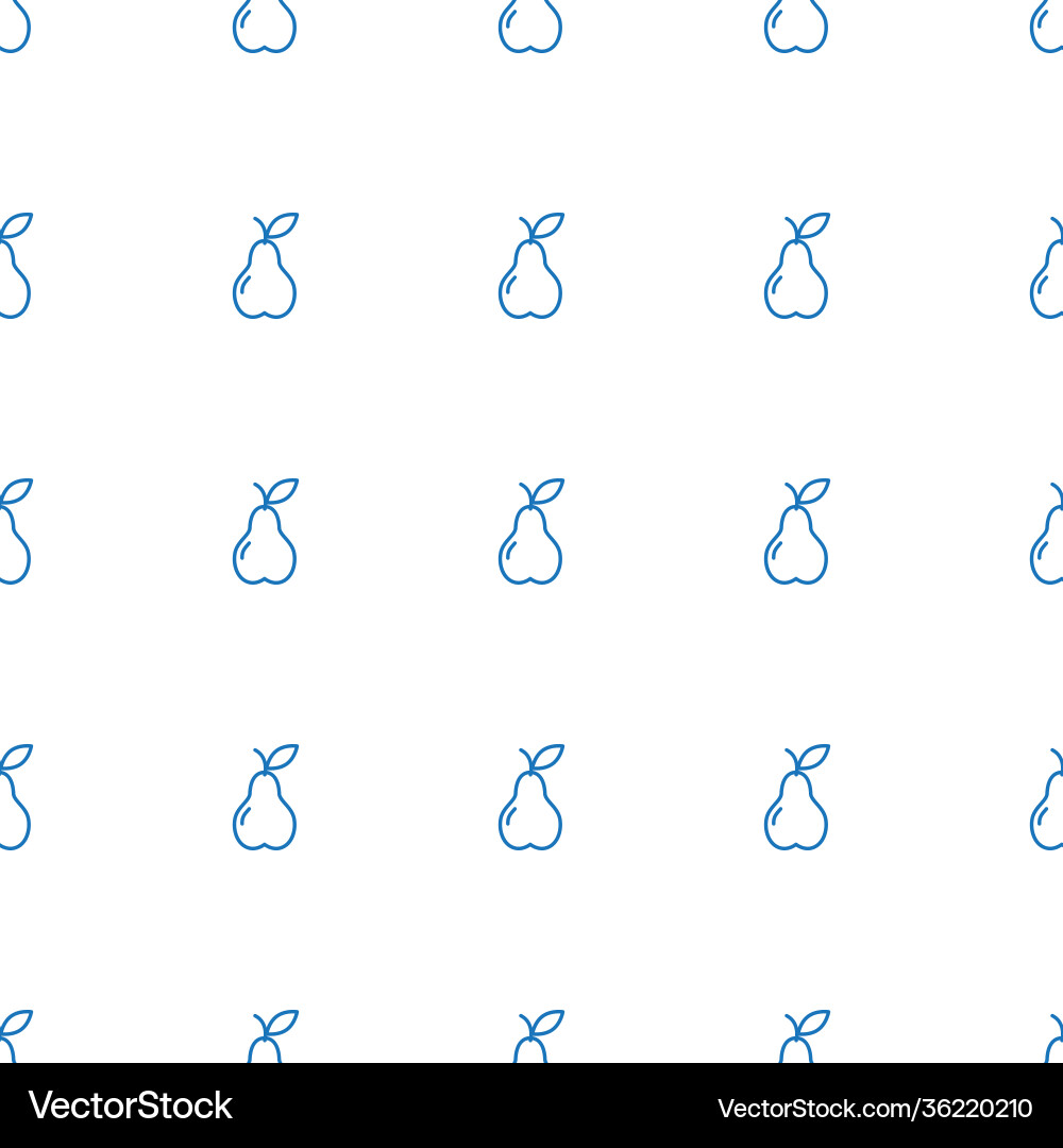 Pear icon pattern seamless white background Vector Image
