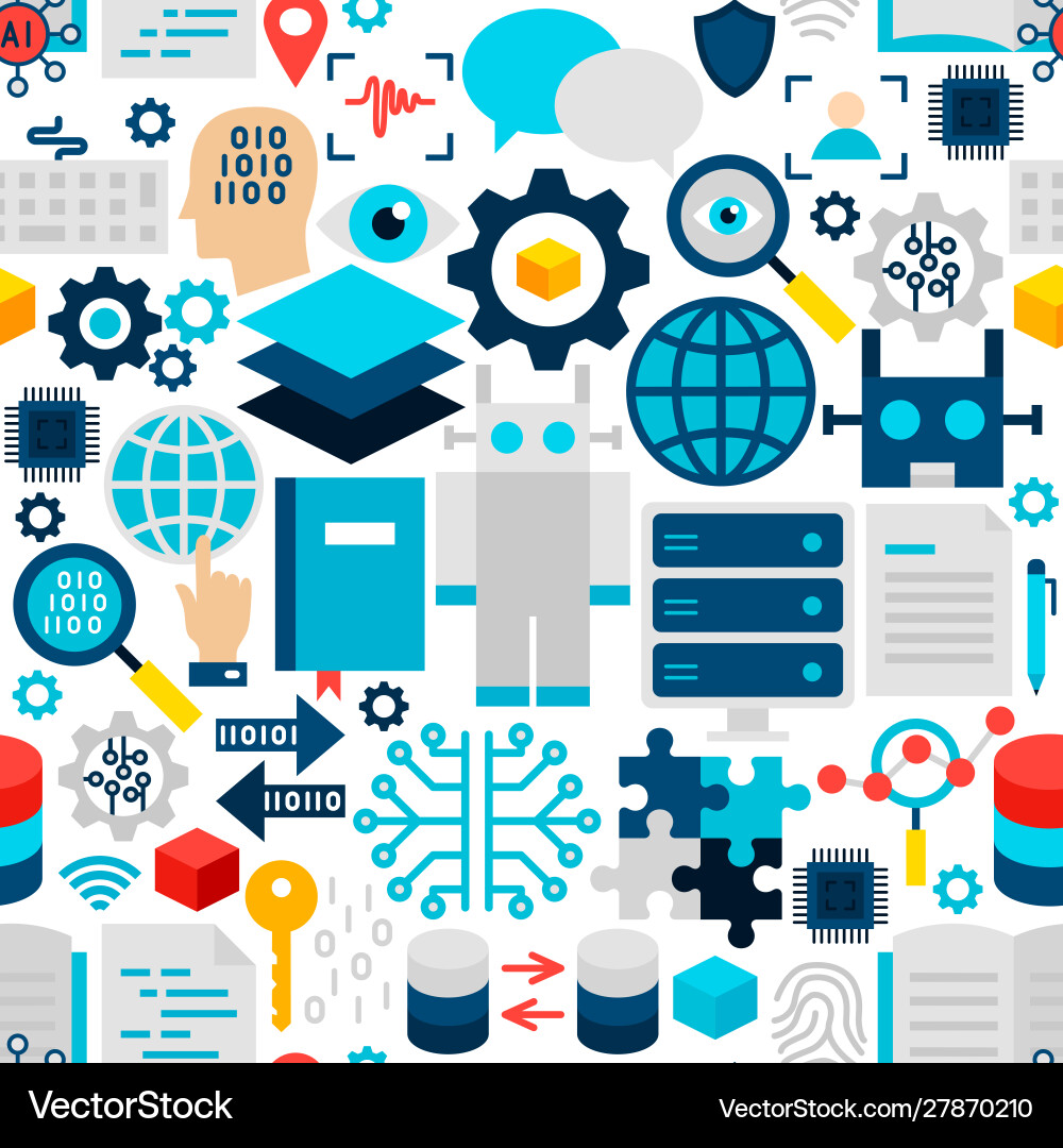 Robotics seamless pattern Robotics seamless pattern vector image