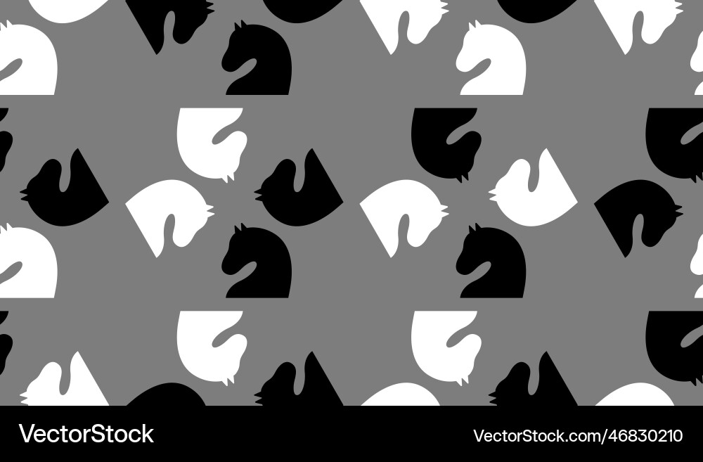 Seamless pattern with chess knight endless Vector Image