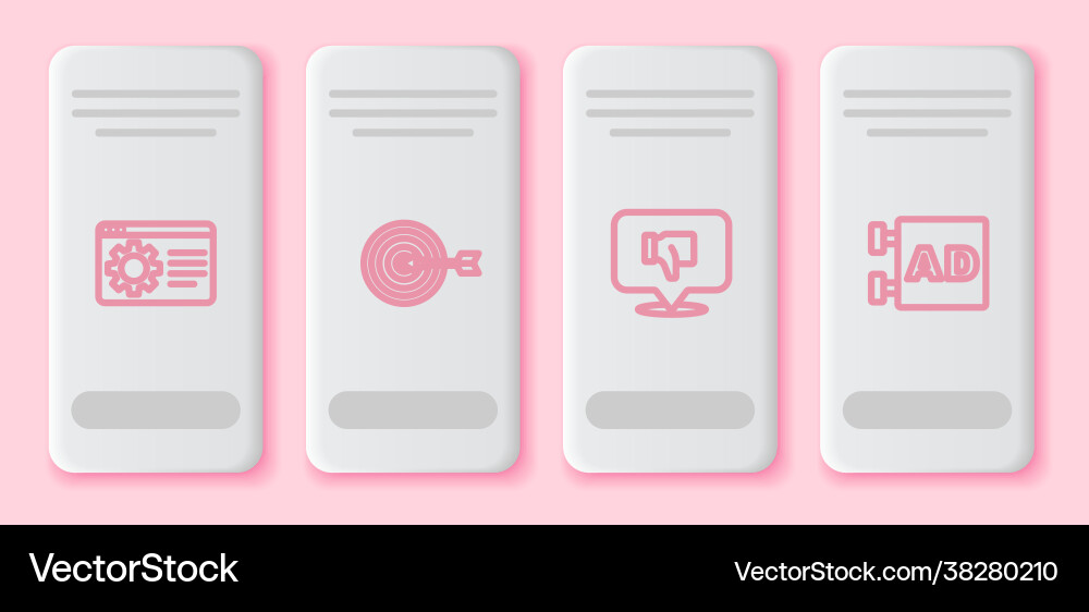 Set line browser setting target dislike speech Set line browser setting target dislike speech vector image