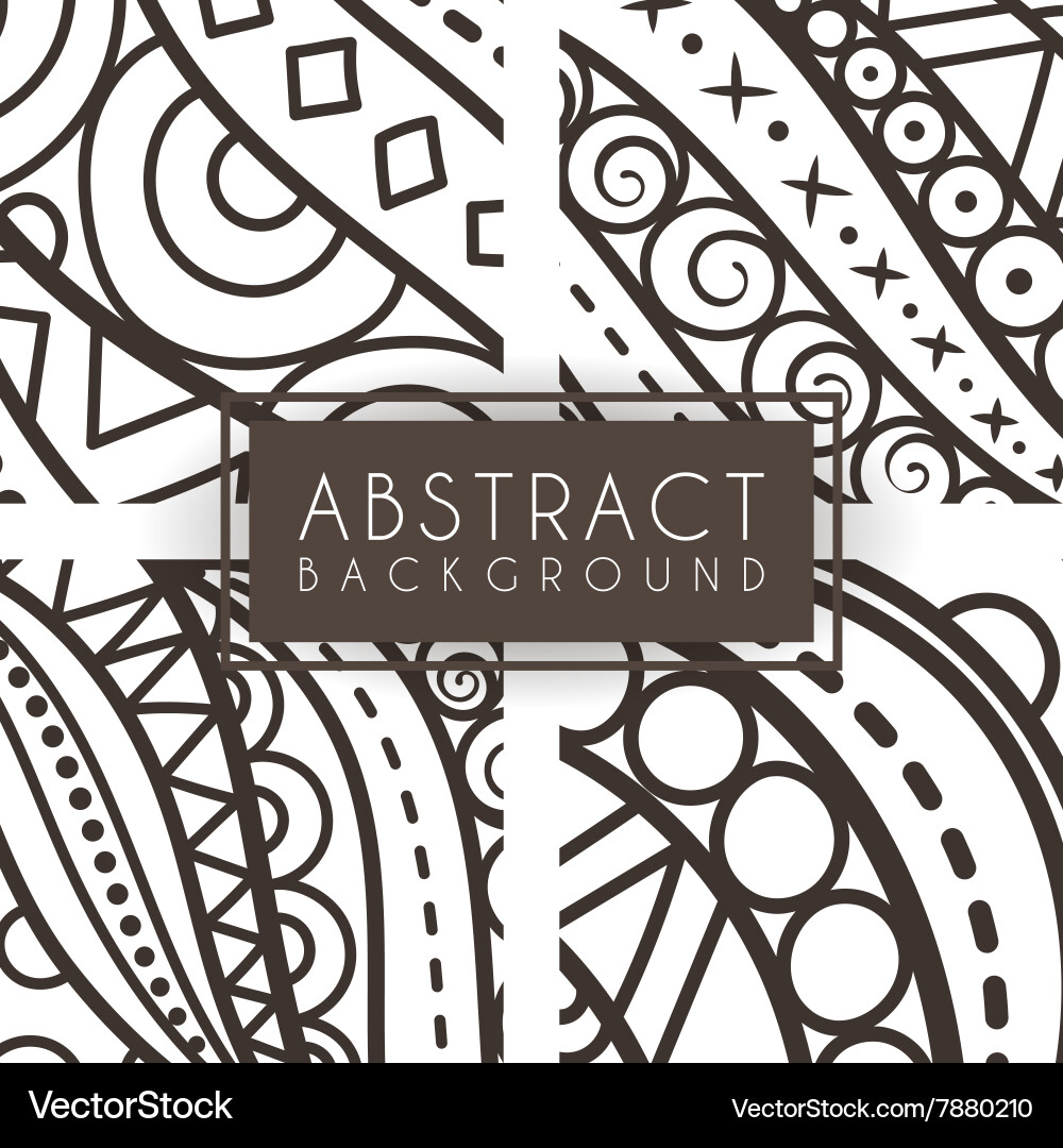 Set of four monochrome intricate patterns vector image