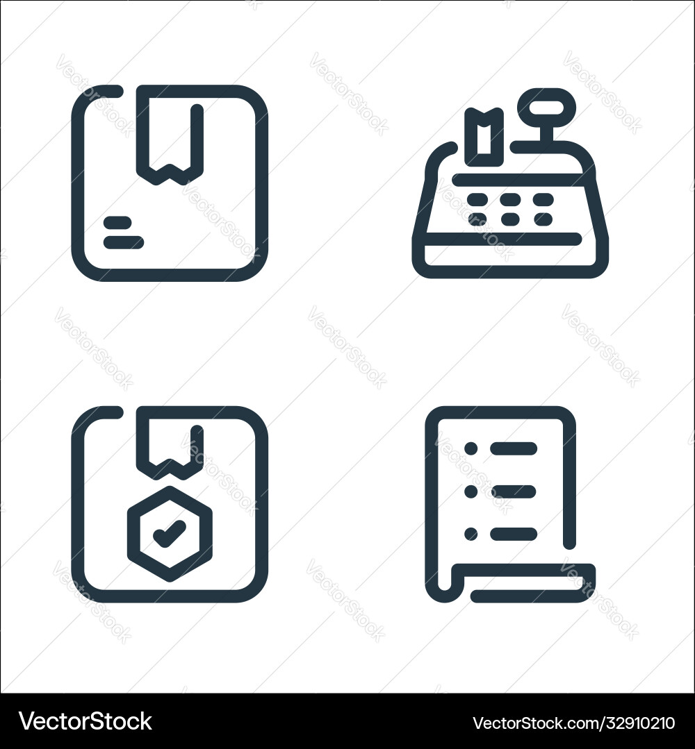 Shopping line icons linear set quality Shopping line icons linear set quality vector image