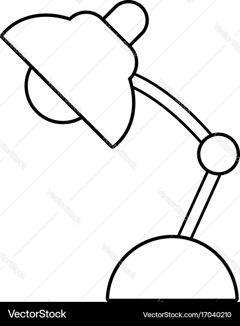 Table lamp icon outline line style vector image