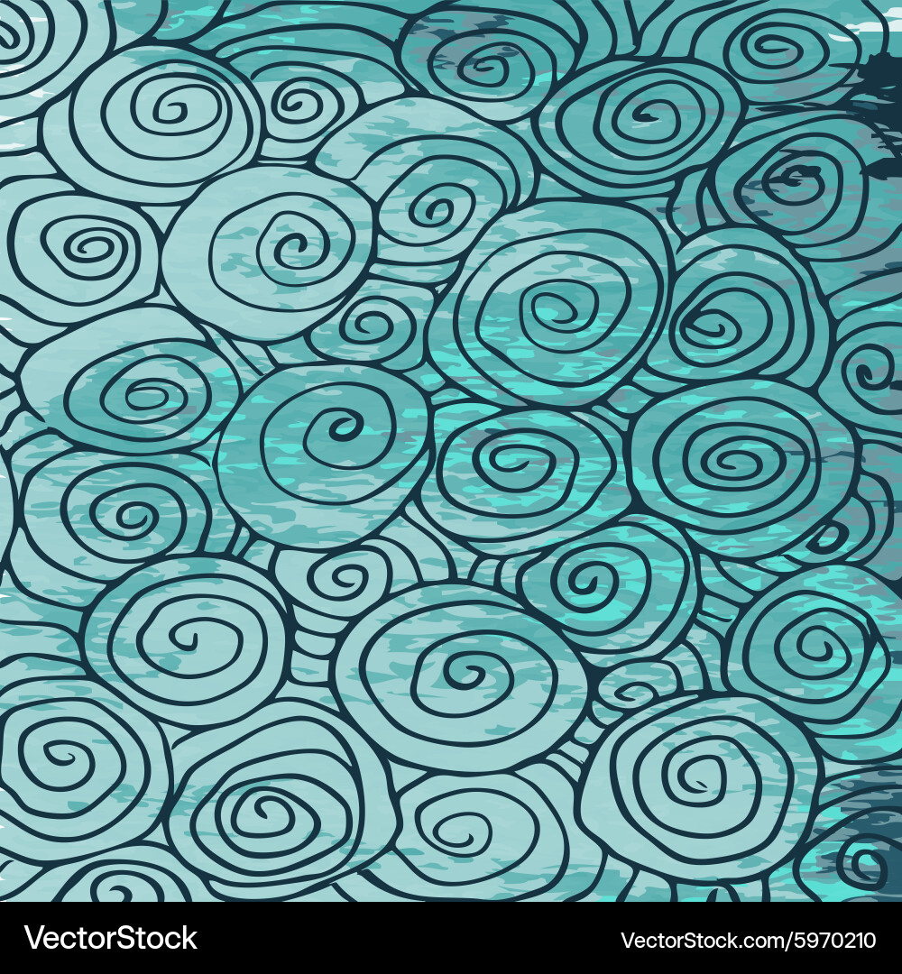 Waves hand drawn pattern abstract background curl vector image