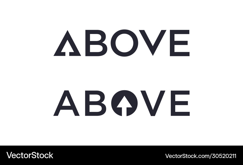 Above word with arrow for design editable Above word with arrow for design editable Vector Image