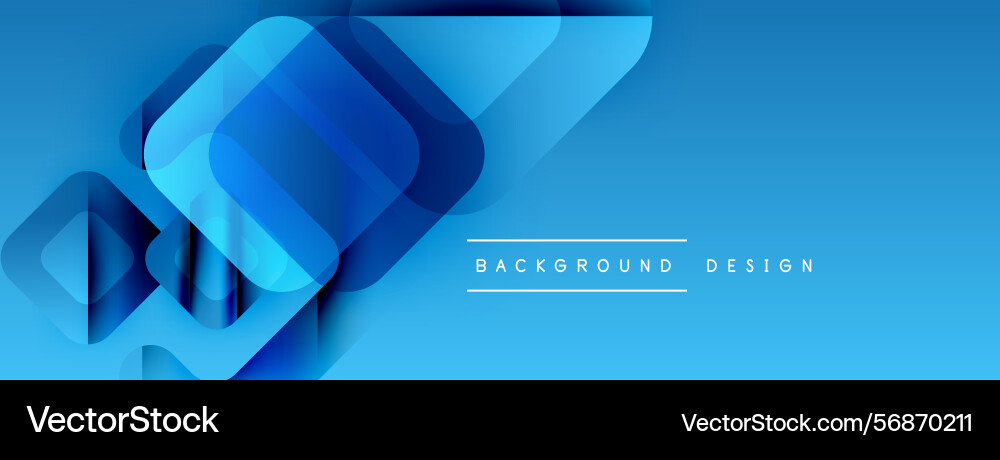 Abstract blue design features overlapping squares Vector Image