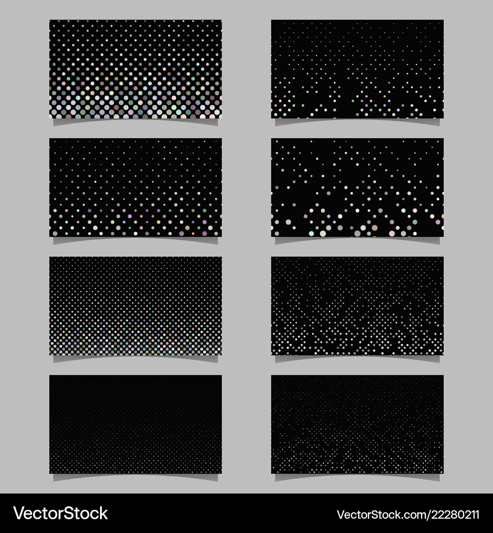 Abstract dot pattern card background template set vector image