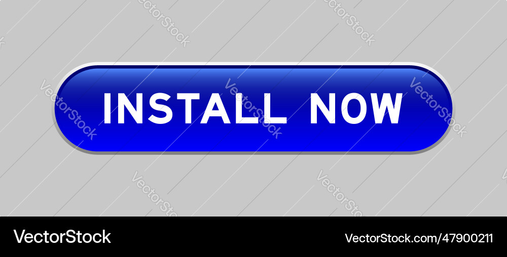 Blue color capsule shape button with word install Blue color capsule shape button with word install vector image