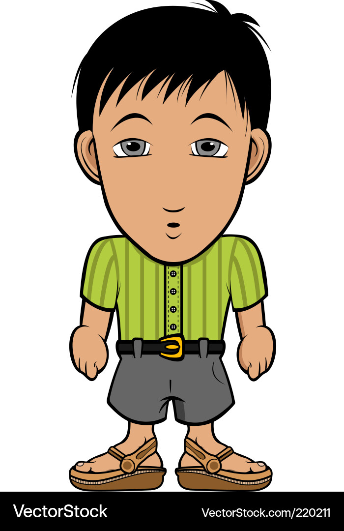 Chibi guy nerd Vector Image