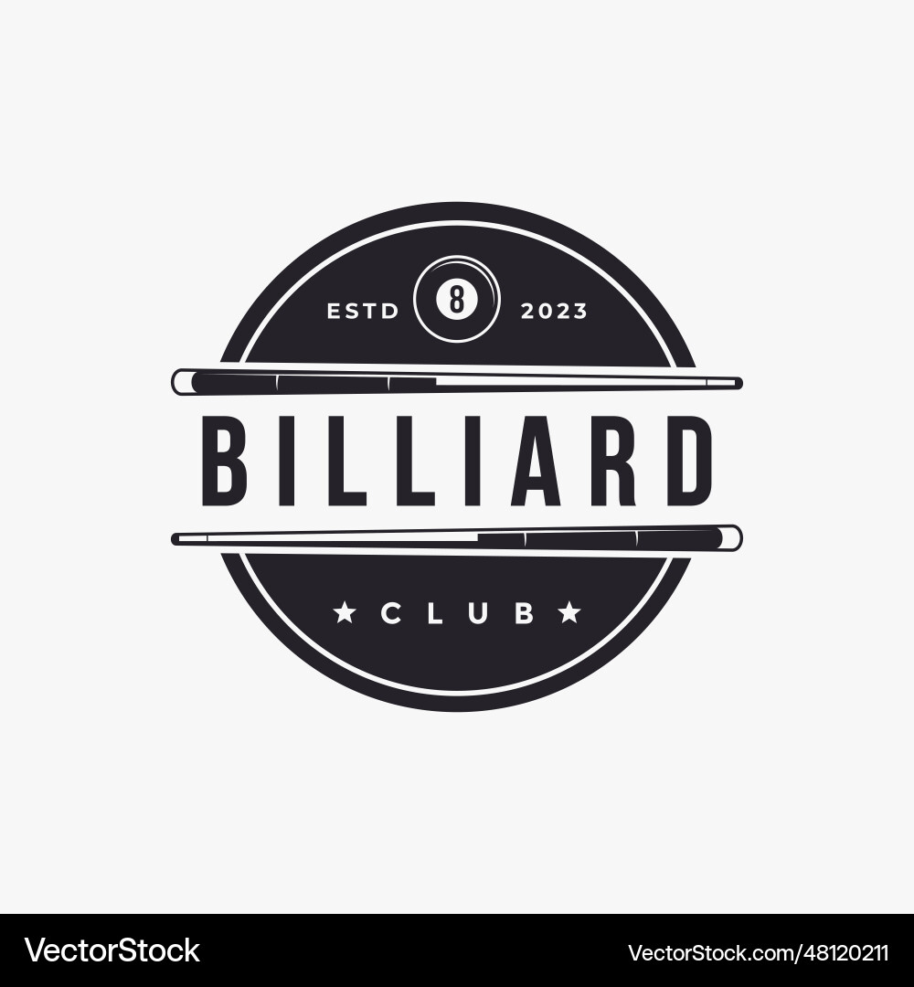 Classic Billiard Badge Logo vector image