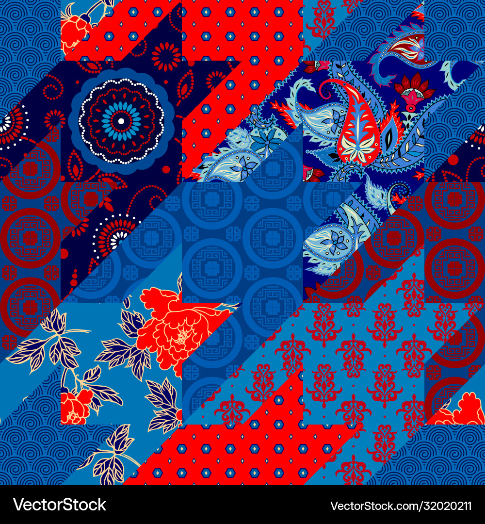 Classic hounds-tooth pattern in a patchwork Classic hounds-tooth pattern in a patchwork vector image