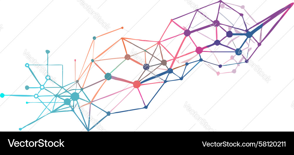 Complex Network Data Flow Vector Image