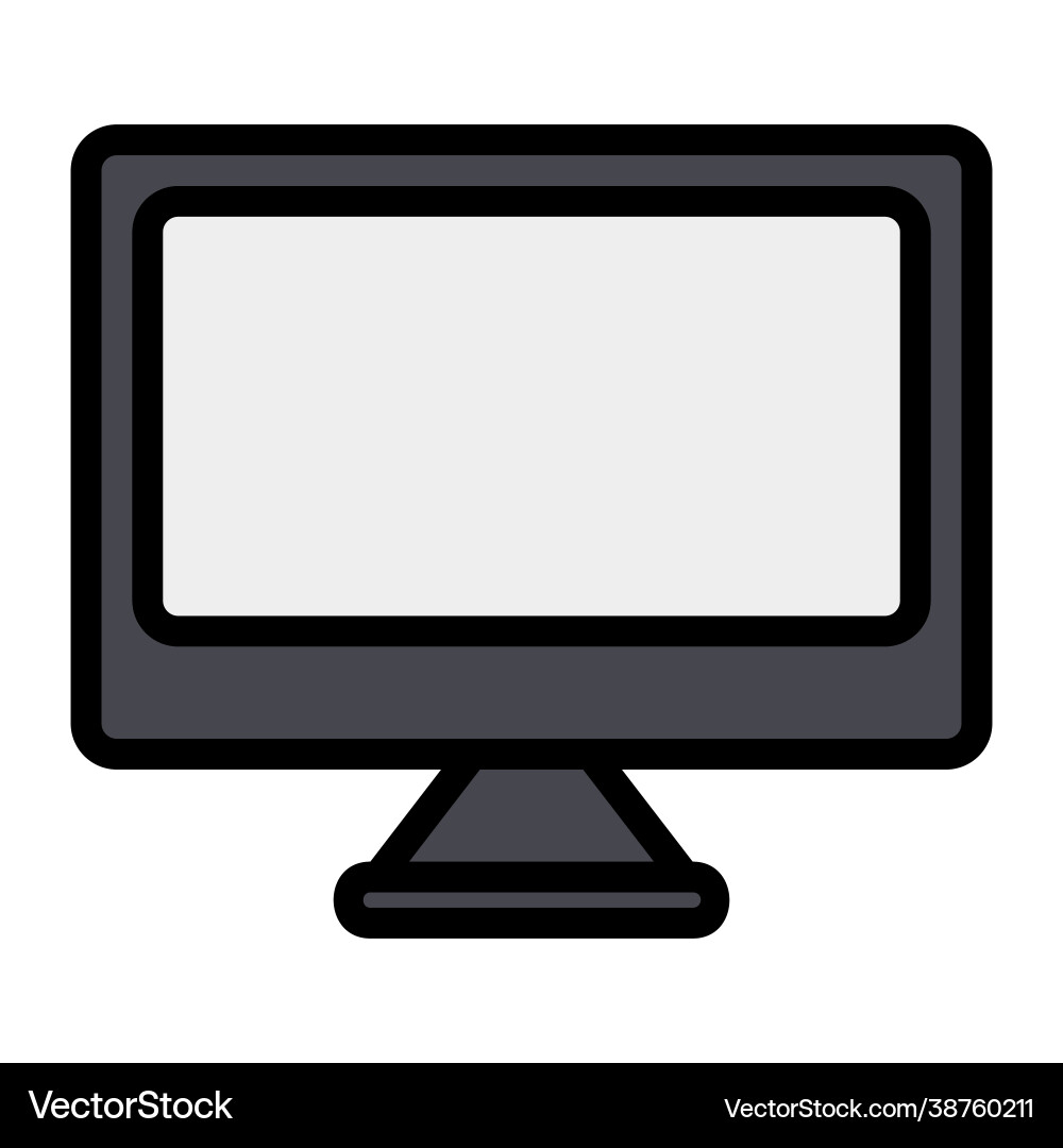 Computer icon in filled line style for any Computer icon in filled line style for any vector image