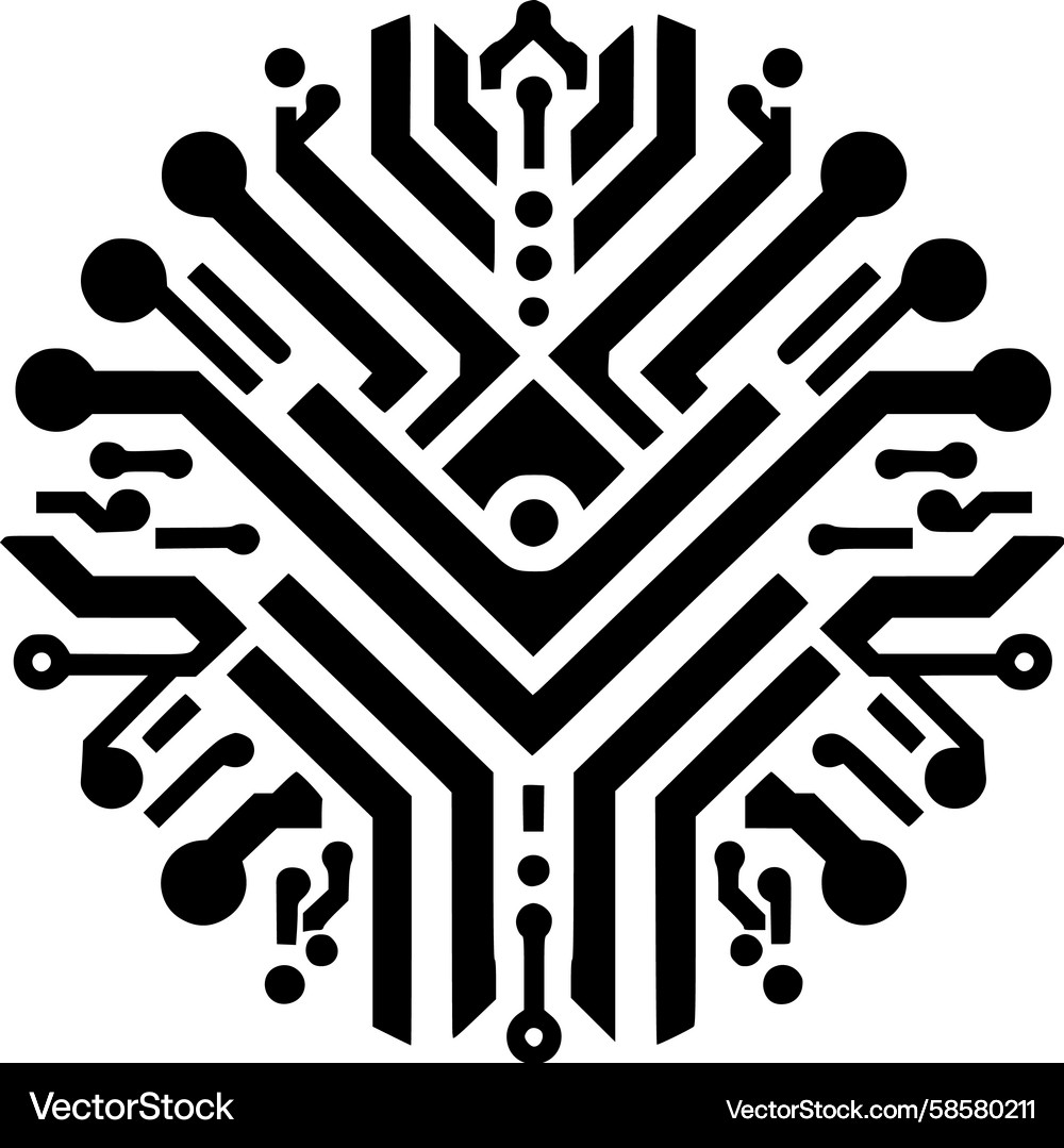 Connected Circuit Network Vector Image