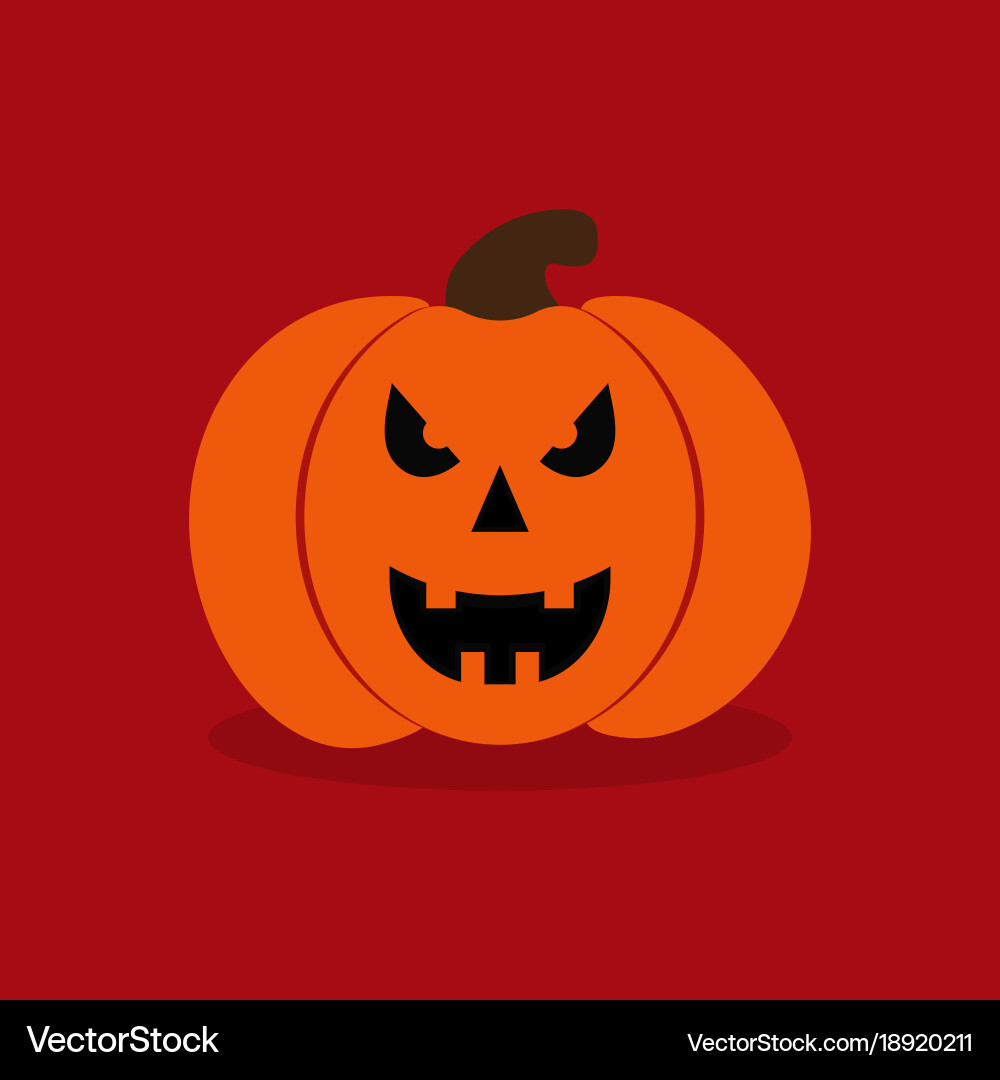 Creepy Halloween Pumpkin Vector Image