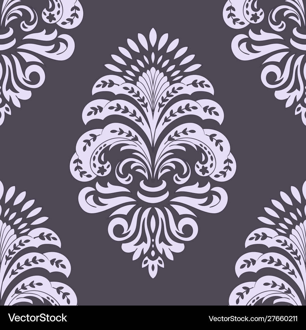 Damask seamless pattern element classical Damask seamless pattern element classical vector image
