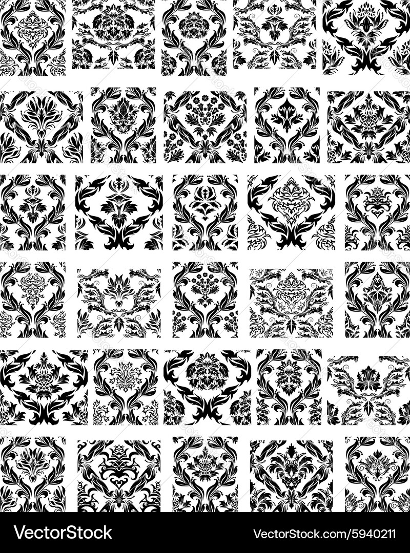 Damask seamless pattern vector image