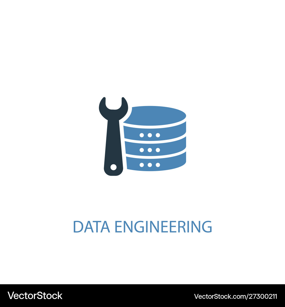 Data engineering concept 2 colored icon simple Vector Image