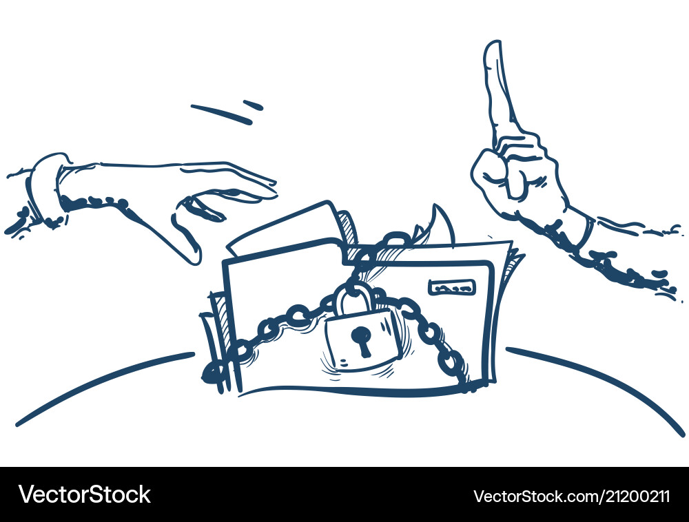 Do not touch hand pointing folder padlock general Do not touch hand pointing folder padlock general vector image