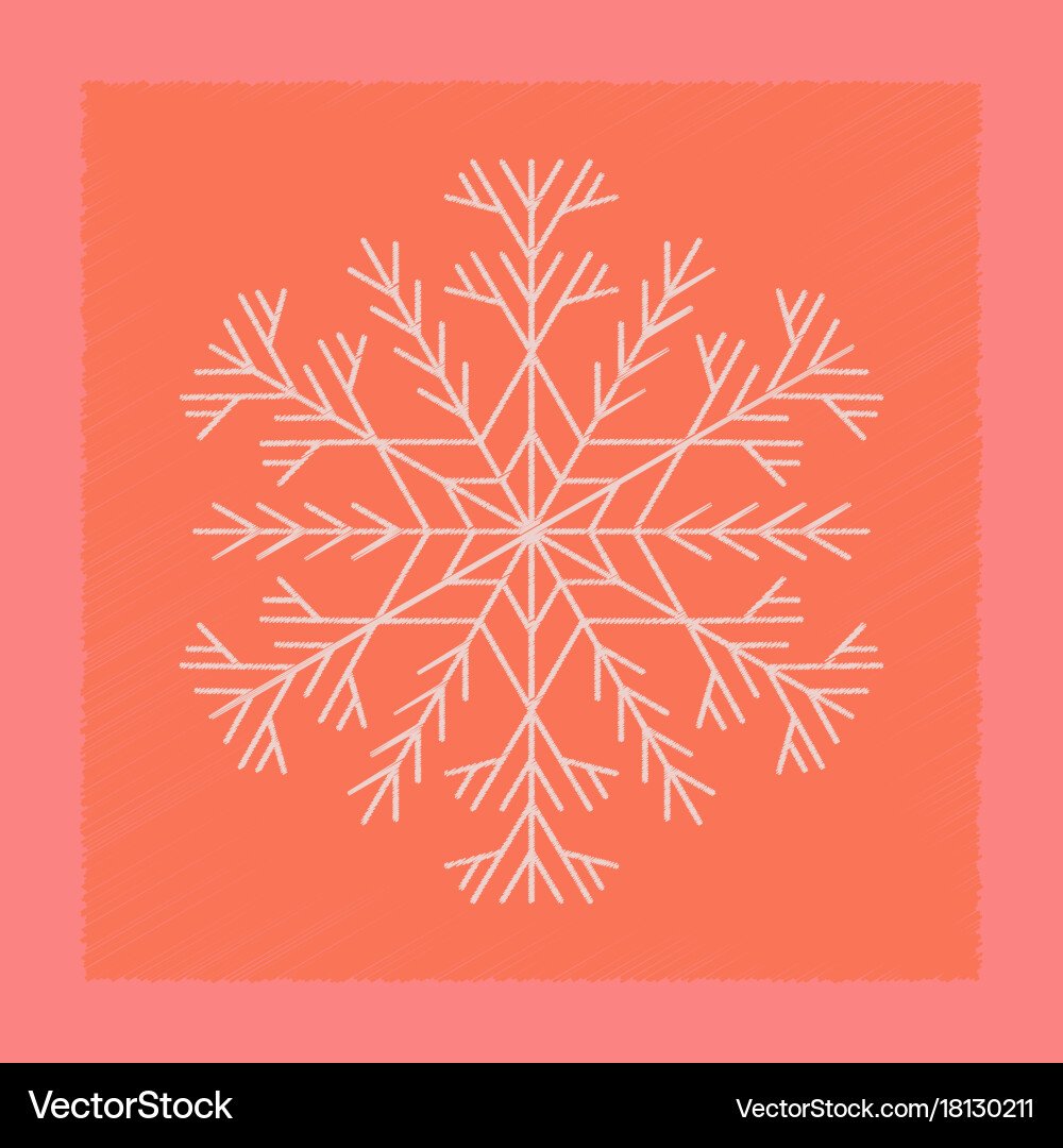 Flat shading style icon snowflake Vector Image