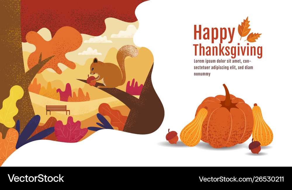 Happy Thanksgiving Herbst Banner Design Happy Thanksgiving Herbst Banner Design vektorbild