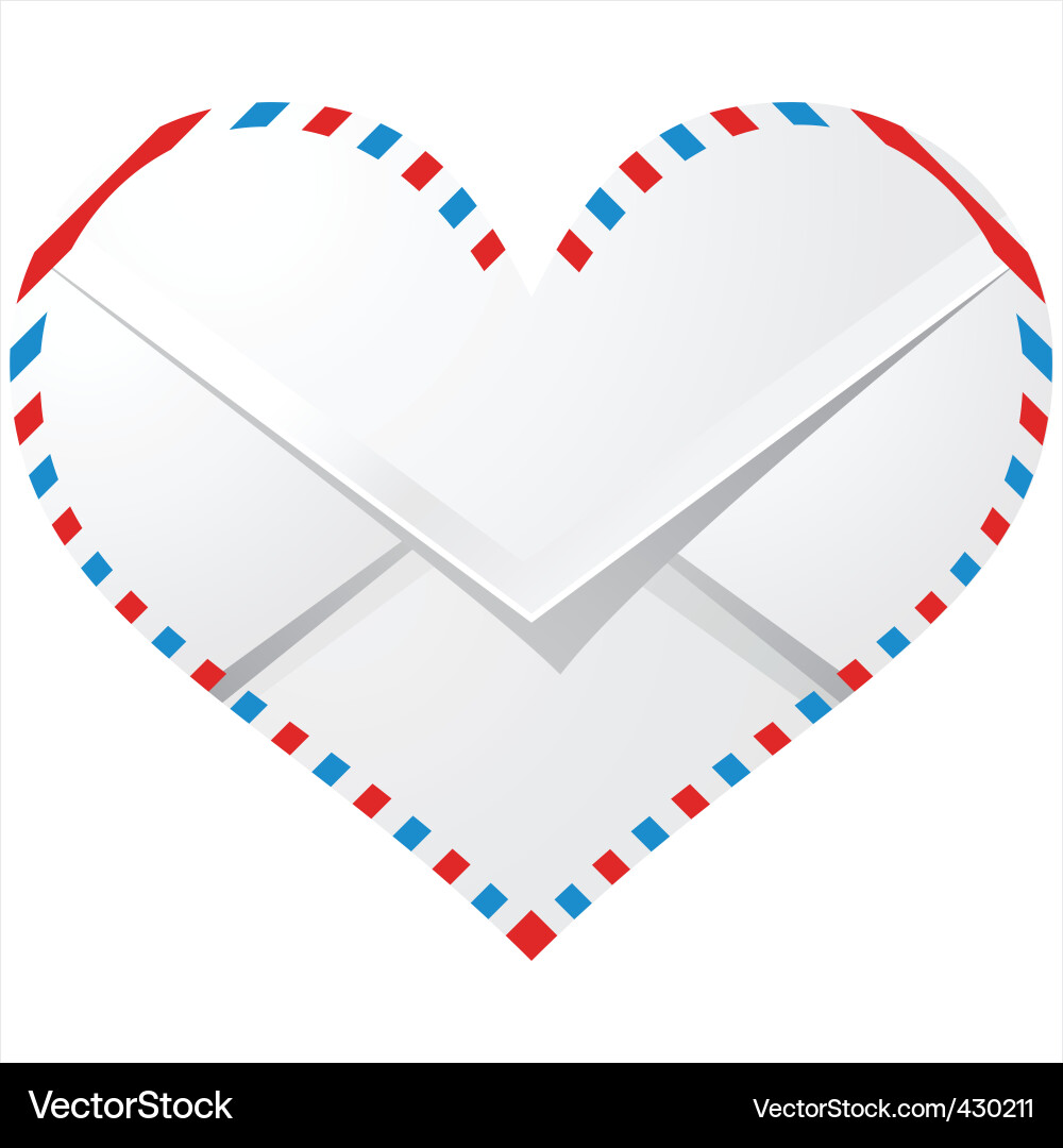 Heart Shaped Letter Vector Image