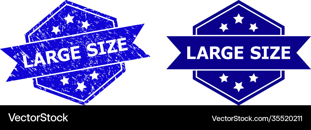 Hexagonal large size stamp with corroded style Vector Image