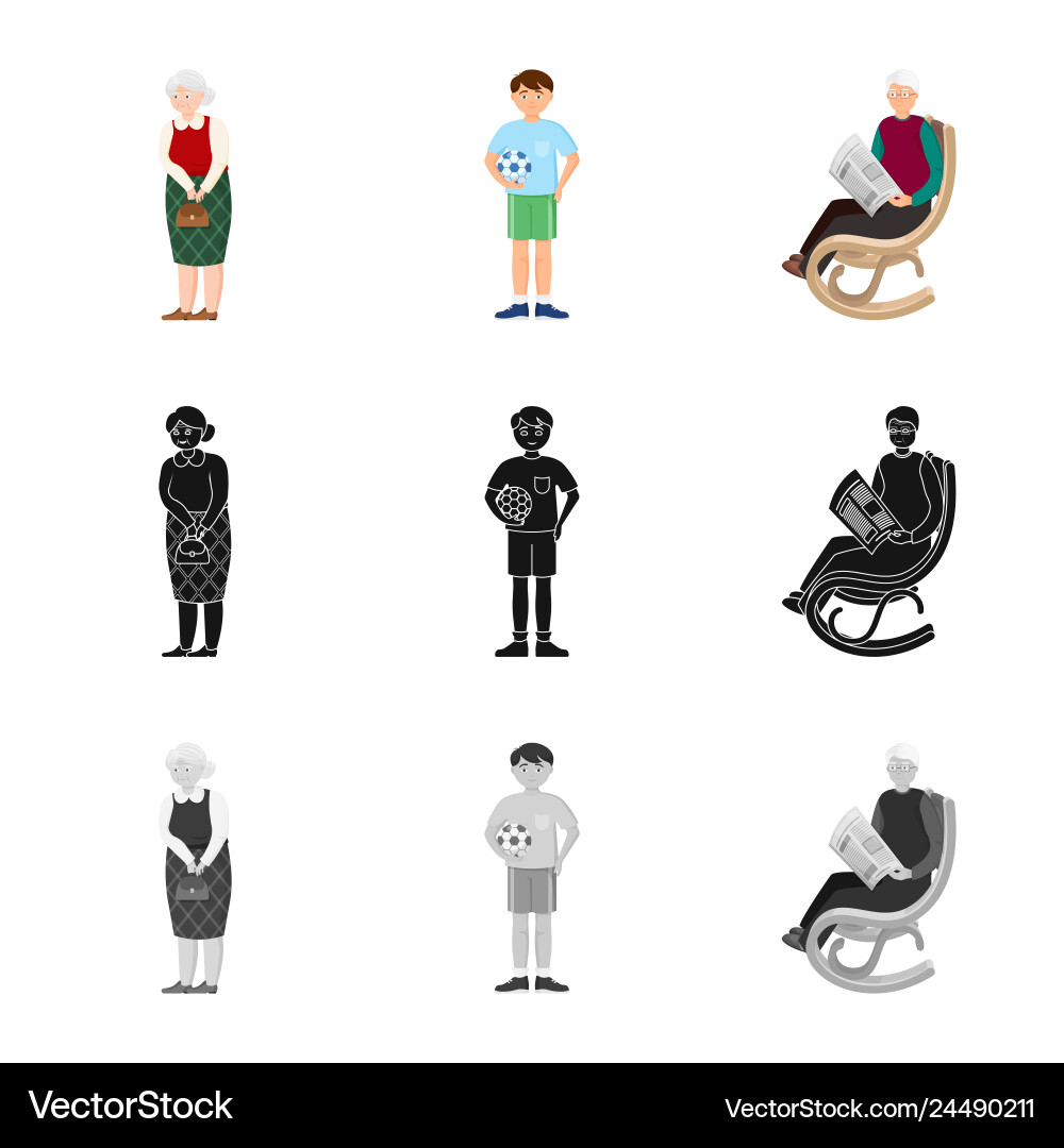 Isolated object of character and avatar icon vector image