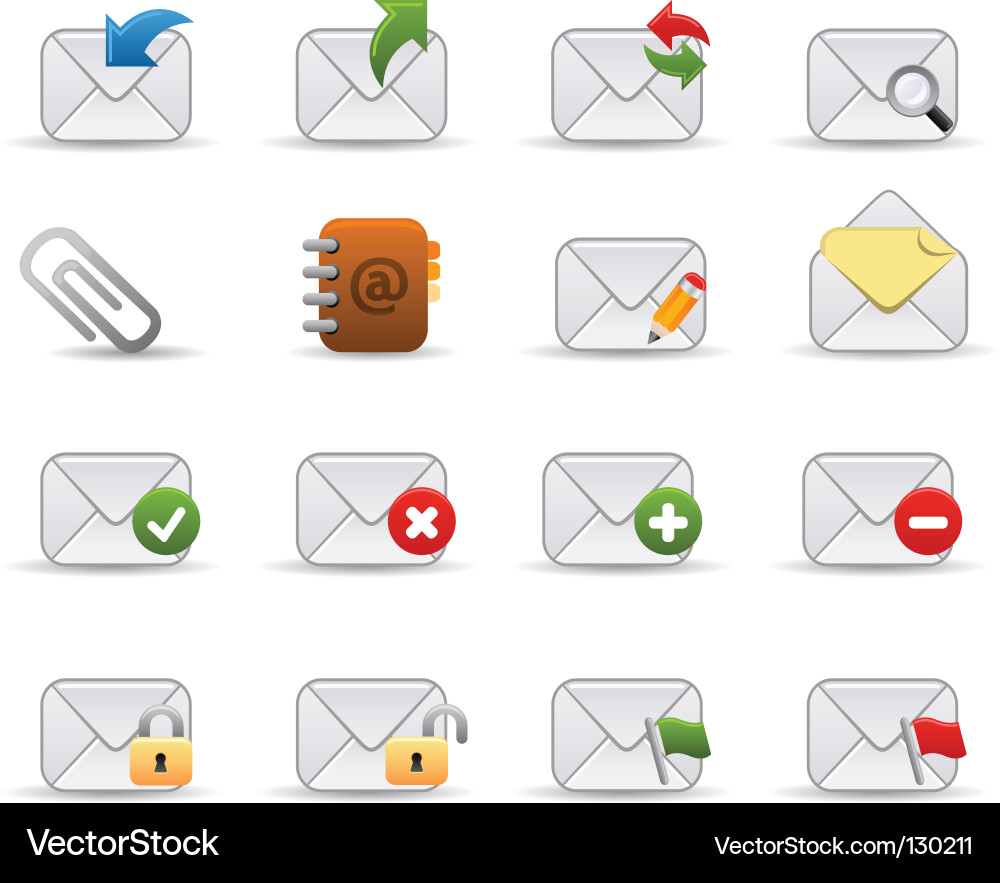 Mail Icon Set - Smooth Series vector image