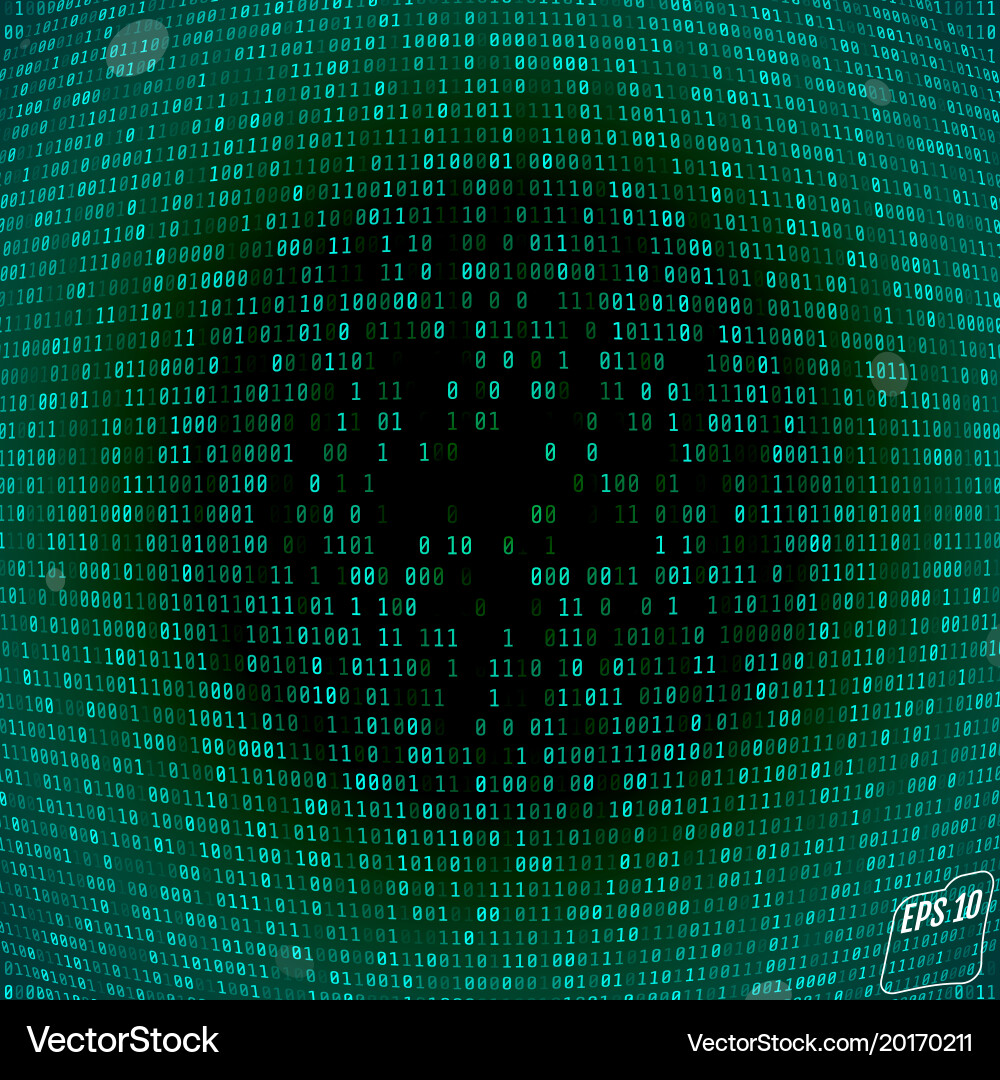 Matrix Code Background - Green Digital Symbols vector image