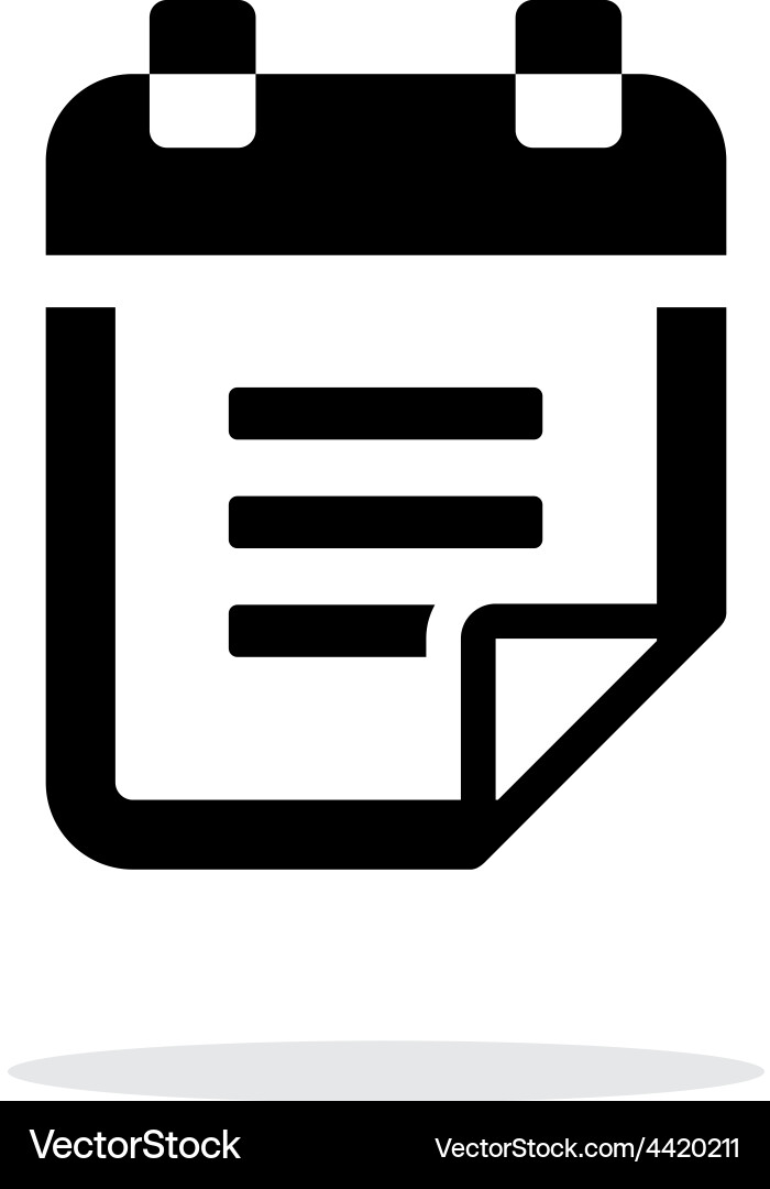 Notepad with text icon on white background vector image