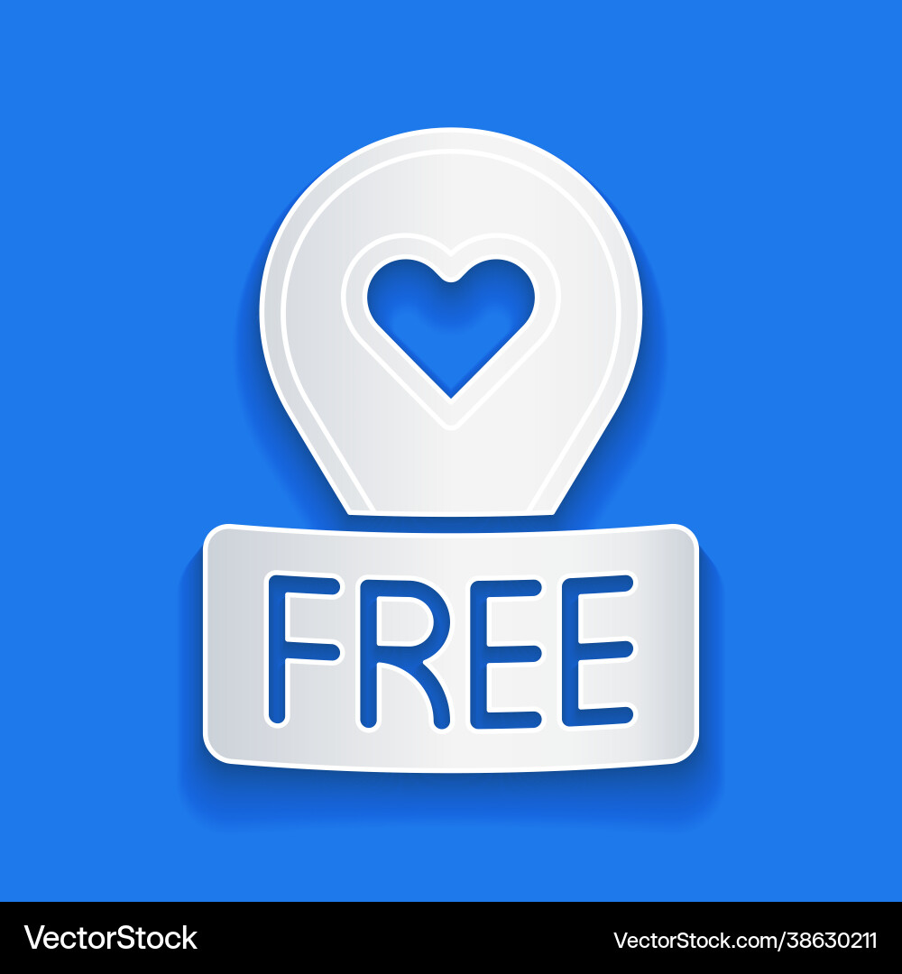 Paper cut map pointer with heart icon isolated Paper cut map pointer with heart icon isolated vector image
