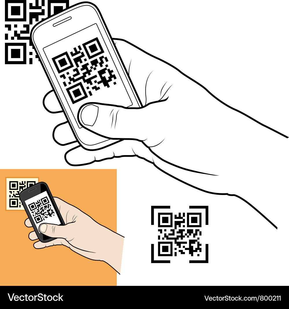 QR Code on Smartphone vector image