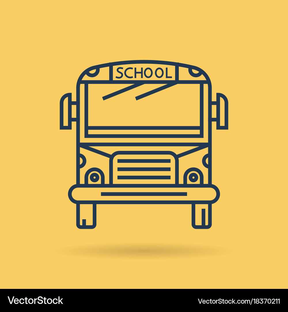 School Bus Icon - Front View Vector Image