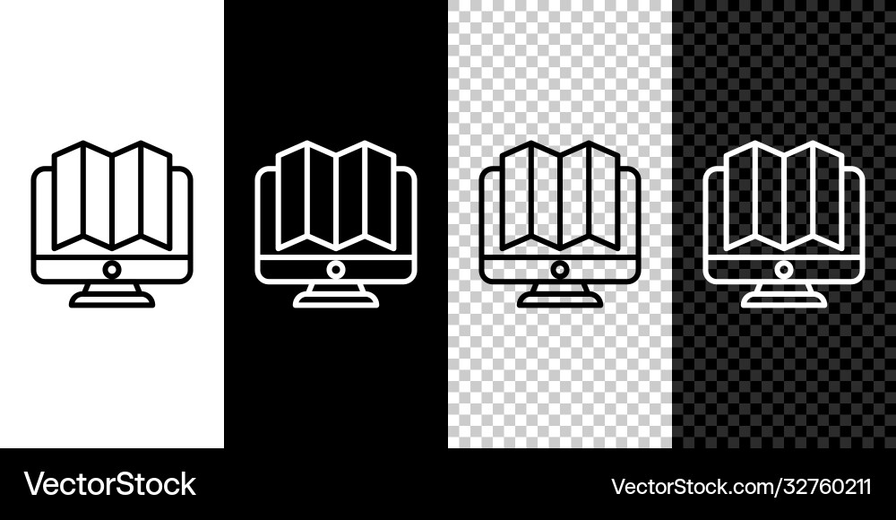 Set line location forest on a map Set line location forest on a map vector image