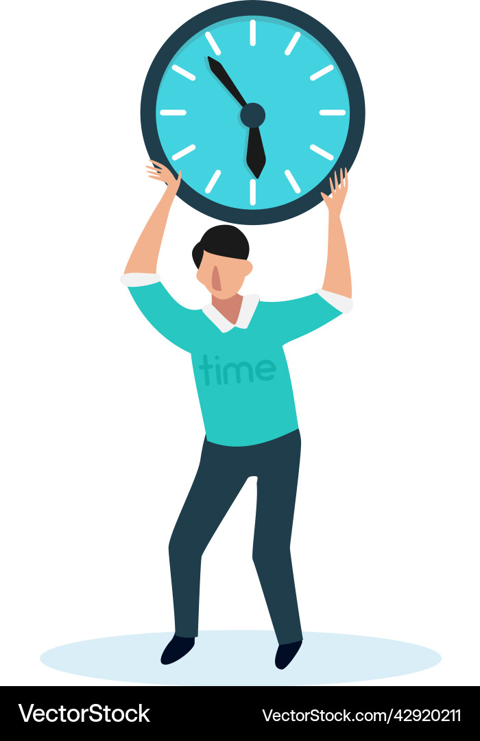 Time management clock composition Time management clock composition Vector Image