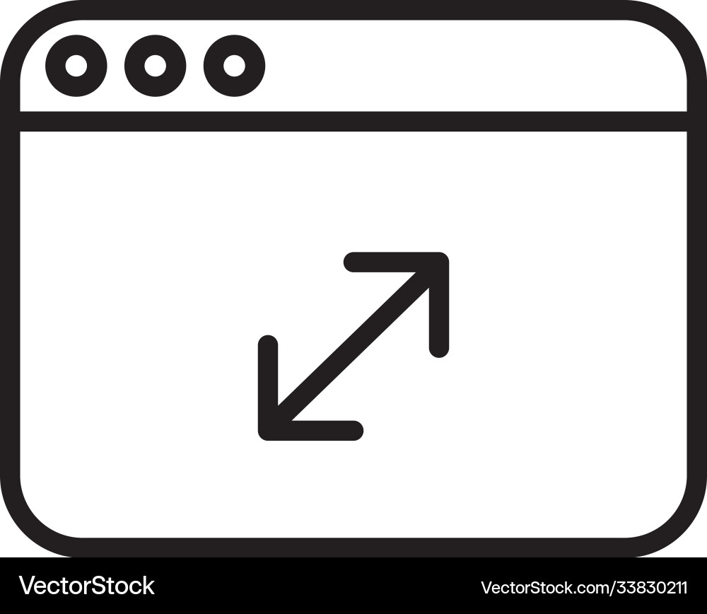 Webpage template with arrows line style icon Webpage template with arrows line style icon vector image
