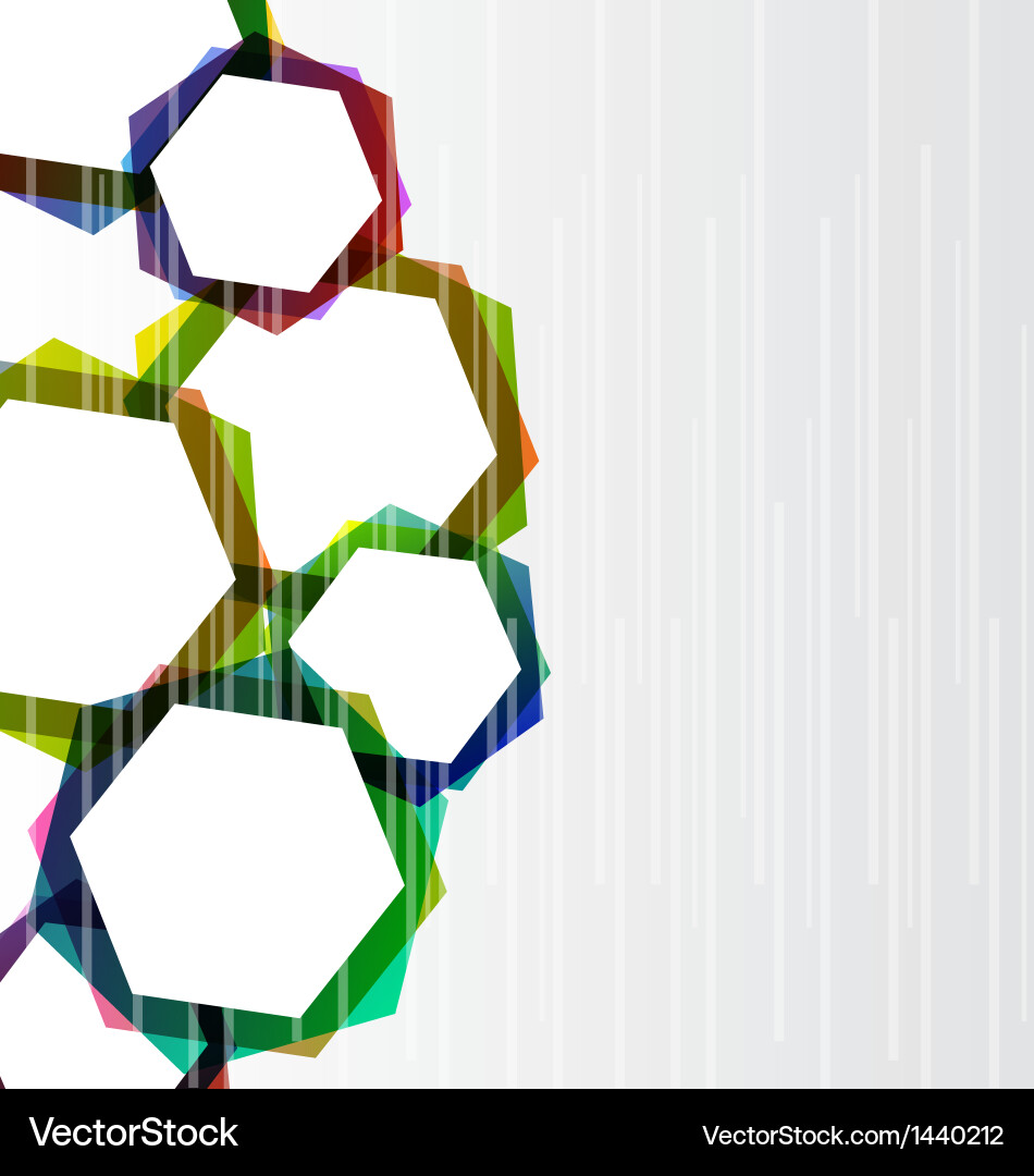 Abstract set colorful hexagons background vector image