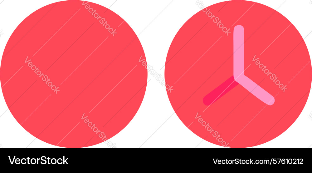 Abstract time indicator red clock hands design vector image