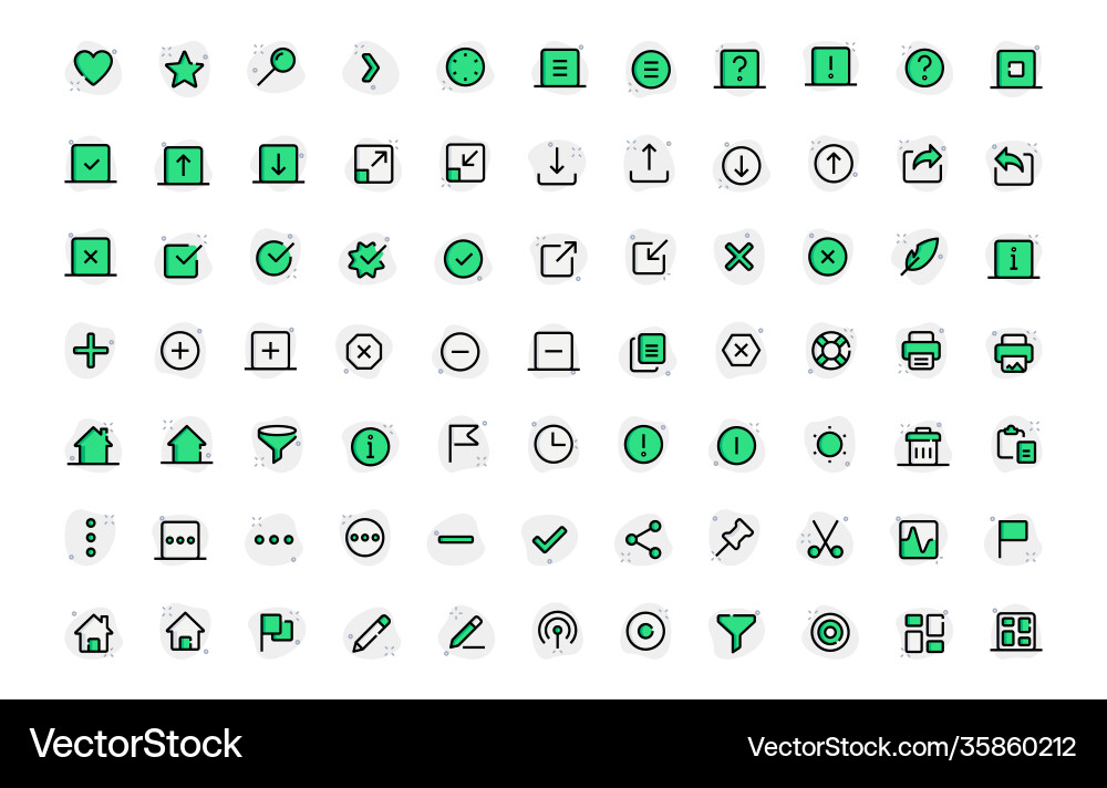 All basic ui icon set you need colored icons Vector Image