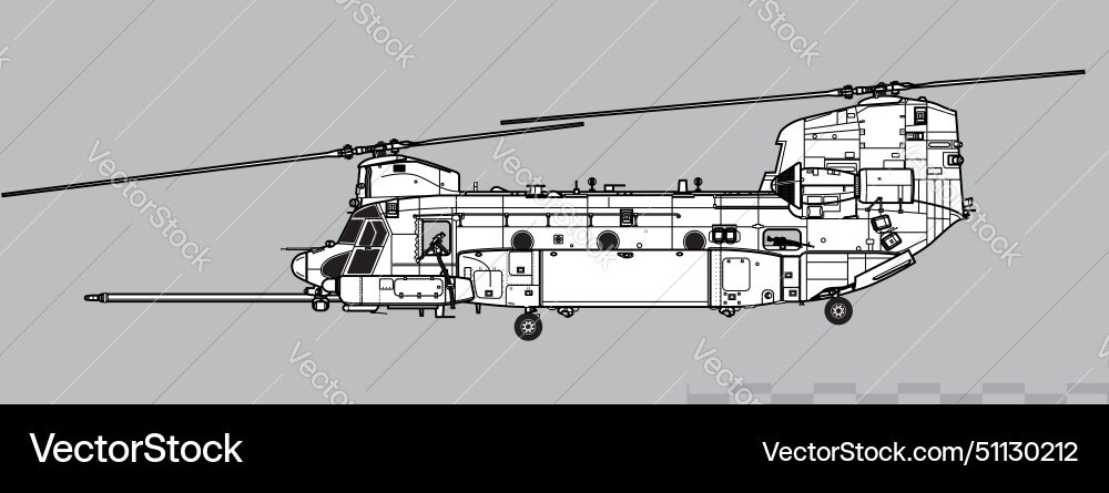 Boeing mh-47g chinook sof helicopter vector image