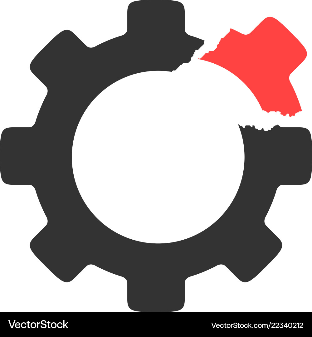 Broken gear icon Broken gear icon vector image