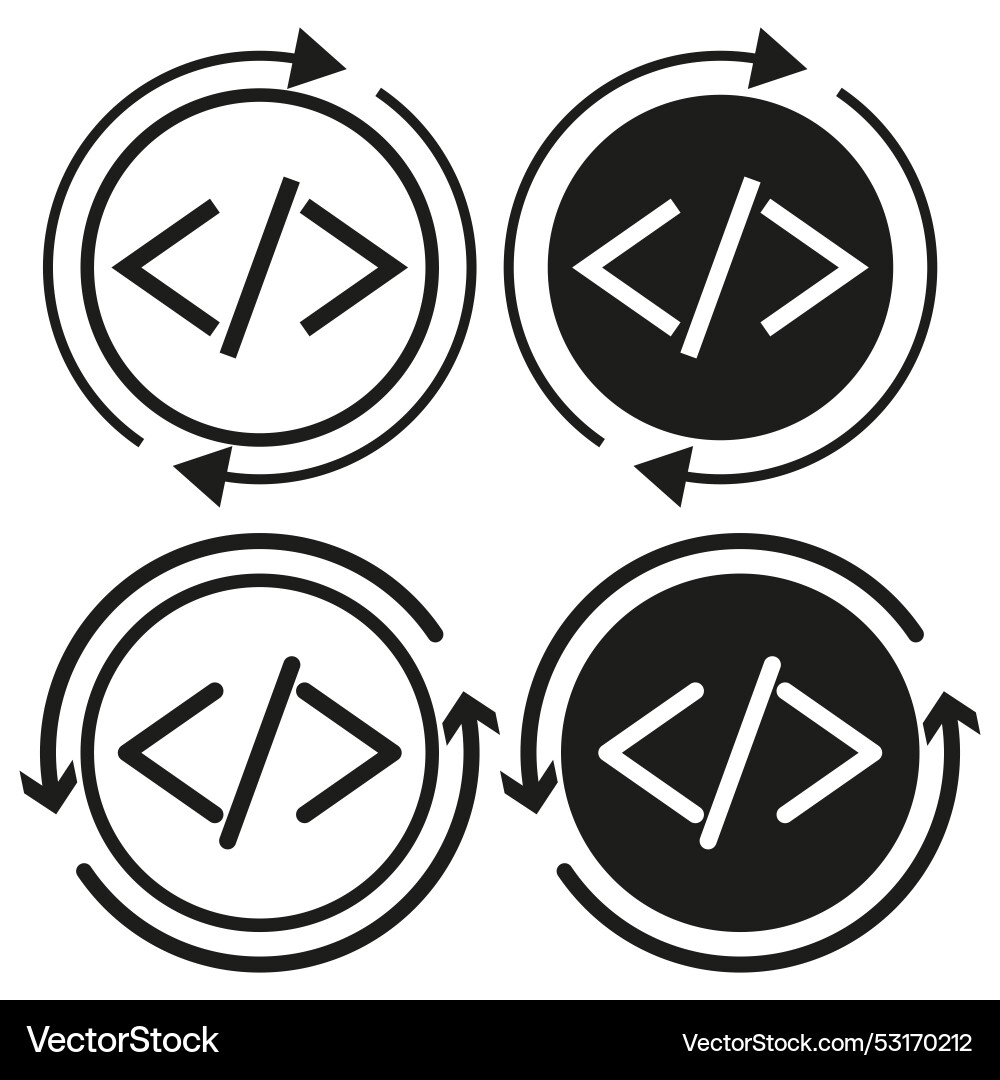 Coding symbol icon programming arrows vector image