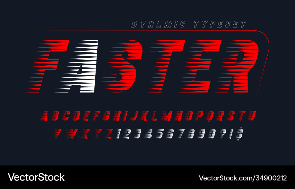 Dynamic alphabet design letters Dynamic alphabet design letters vector image