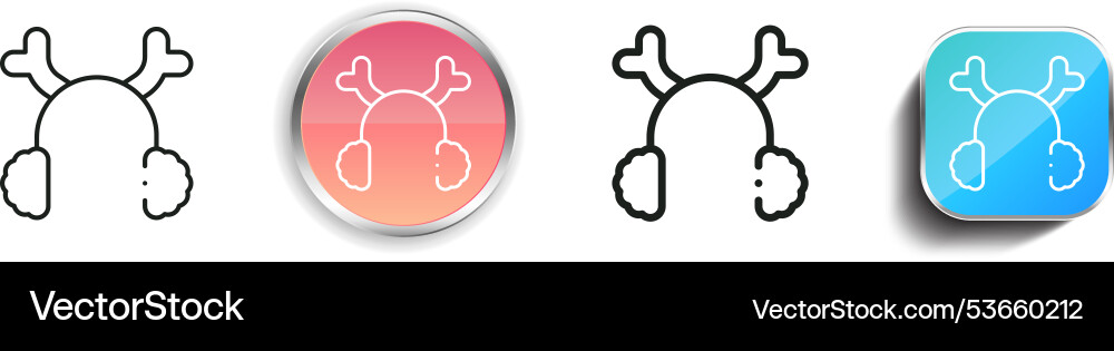 Earmuffs icon thin linear regular and button vector image