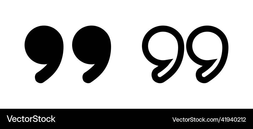 Icon set of double quotation marks vector image