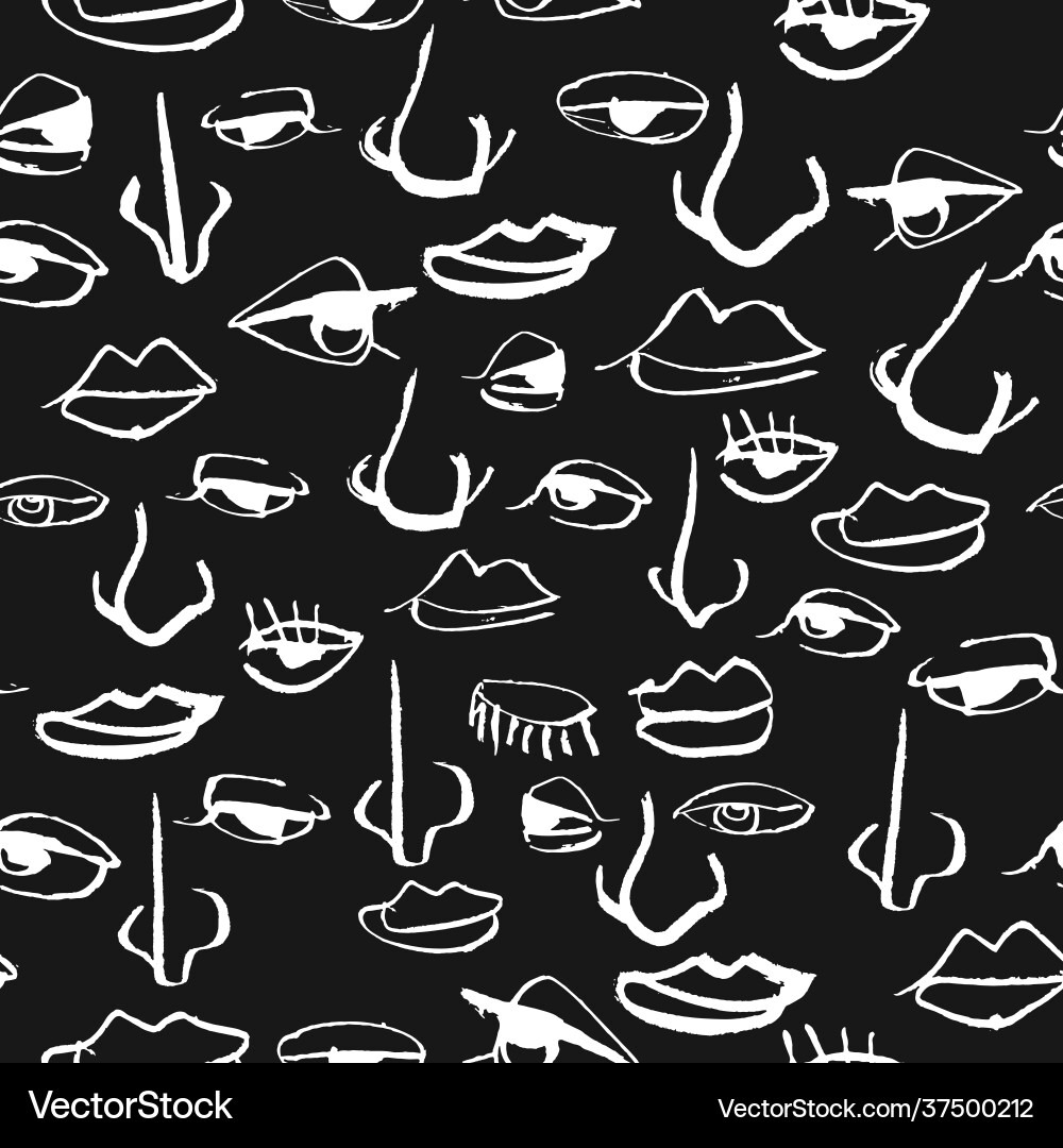 Many faces seamless pattern made up different Vector Image
